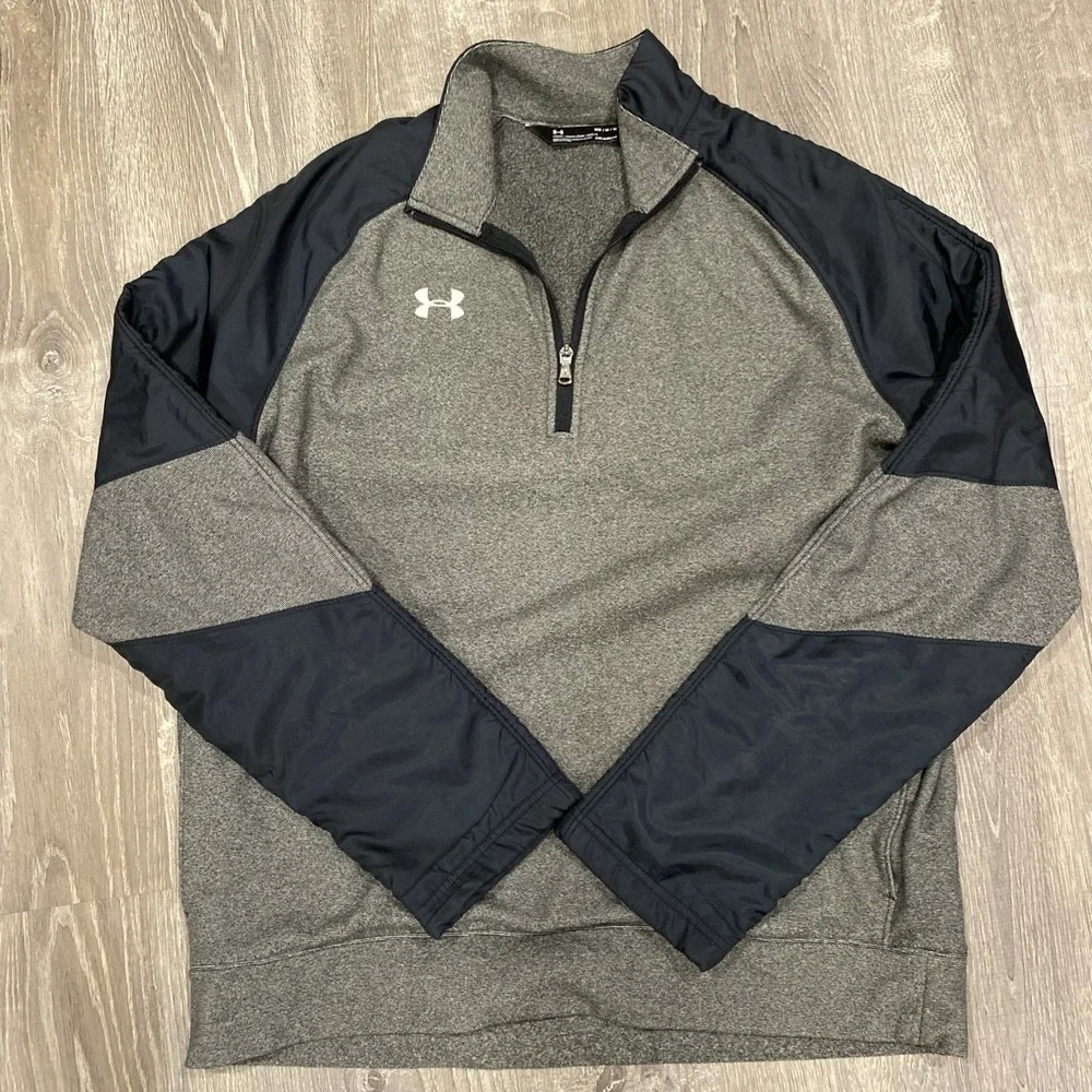 Under Armour ColdGear 1/4 ZIP Men Pullover Steel Dark Gray‎ Mens Size Medium (M)